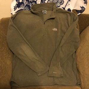 North face tan green fleece pullover tka 100
